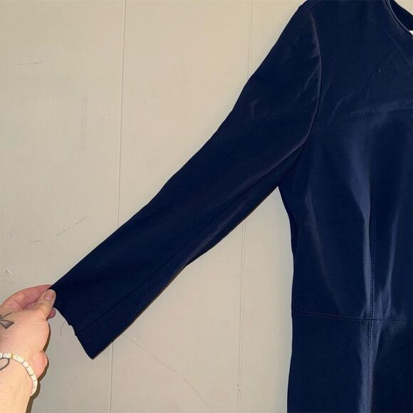 J. Crew Women's Size 12 Blue Shift Dress Long Sleeve Short Length - Picture 3 of 7